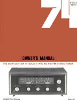 McIntosh MR-74 - Owners manual